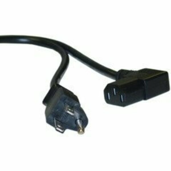 Swe-Tech 3C Right Angle Computer / Monitor Pwr Cord, Black, NEMA 5-15P to Right Angle C13, 10 Amp, 18 AWG, 10ft FWT10W1-06210